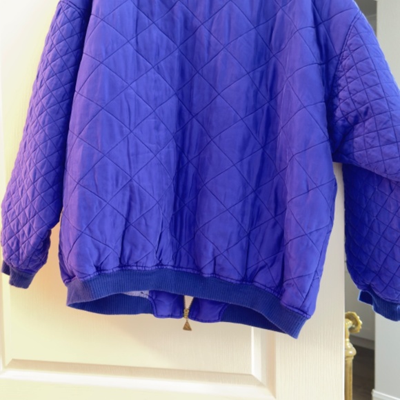 Vintage 1988 Silk Purple Bomber Jacket from Italy (Large) - Picture 11 of 15